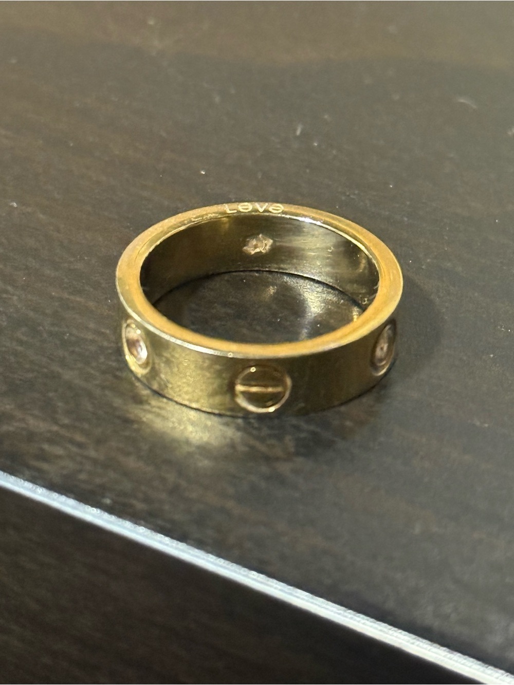 Gold plated ring with “Diamonds“ crystals screw Ring - Picture 4 of 7